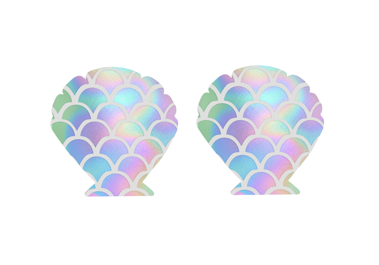 Clam Shell Silver Iridescent Pasties