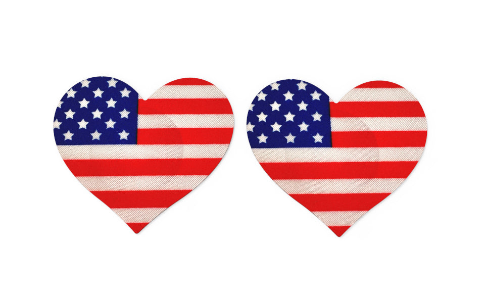 USA American Flag Heart Pasties