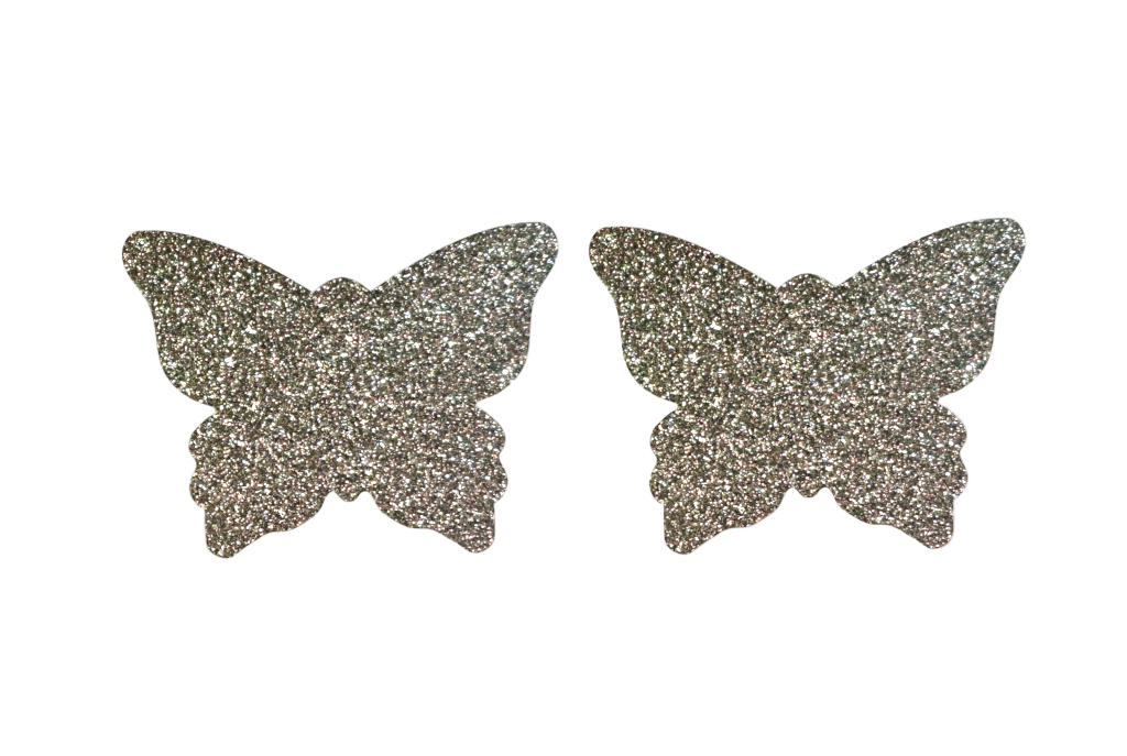 Silver Glitter Butterfly Pasties