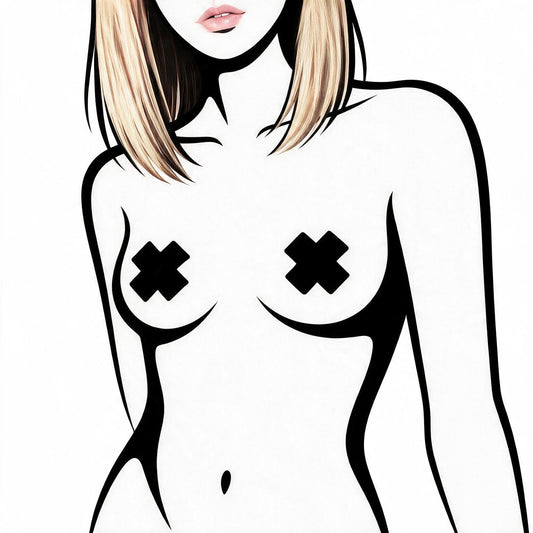 Black X Pasties - Wet Vinyl, Shiny