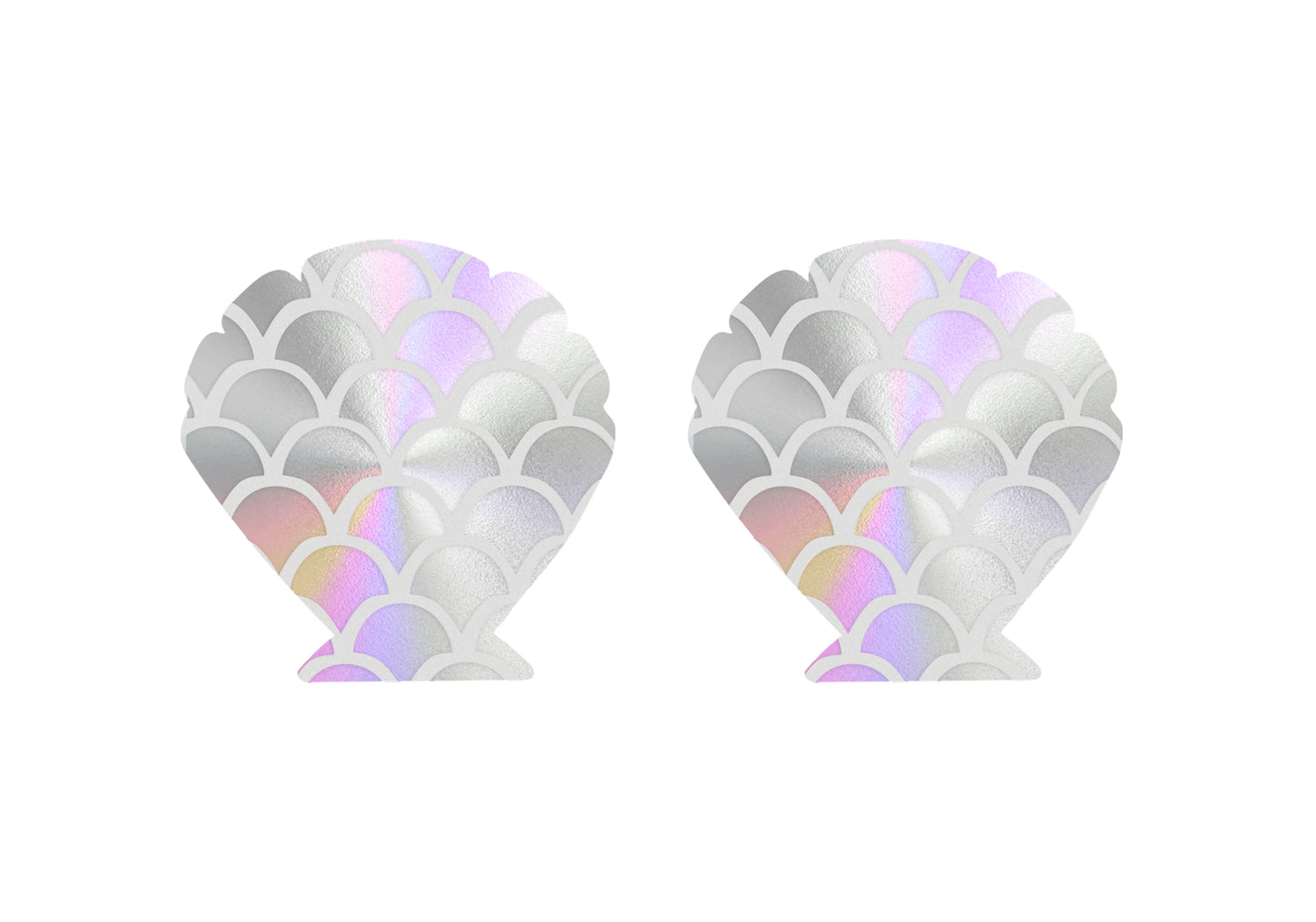 Clam Shell Silver Iridescent Pasties