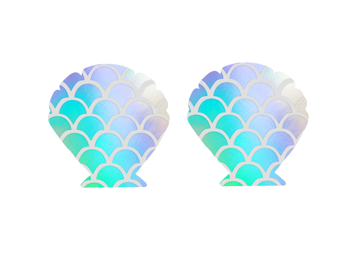 Clam Shell Silver Iridescent Pasties